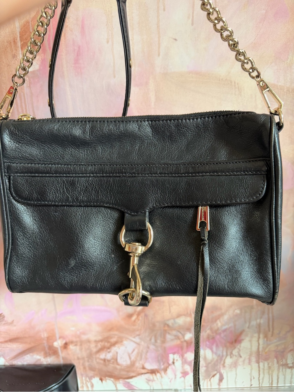 Rebecca Minkoff Leather Shoulder Bag with  Chain Detail